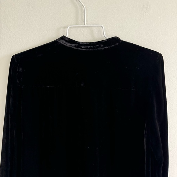 J. Jill Rayon Silk Black Velvet Tunic / Long Sleeve Shirt Size Small - Picture 4 of 11